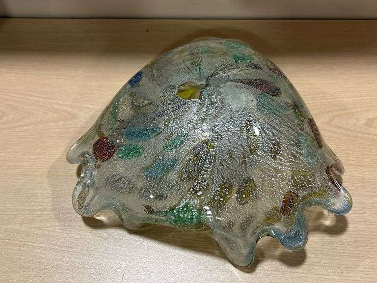 ART GLASS CANDY DISH - 9" X 3"