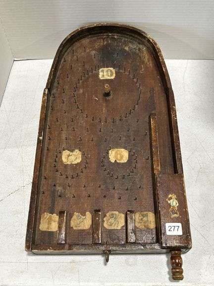 EARLY WOODEN PINBALL GAME