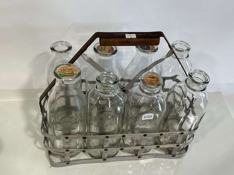 8 QUART MILK BOTTLES WITH CARRIER