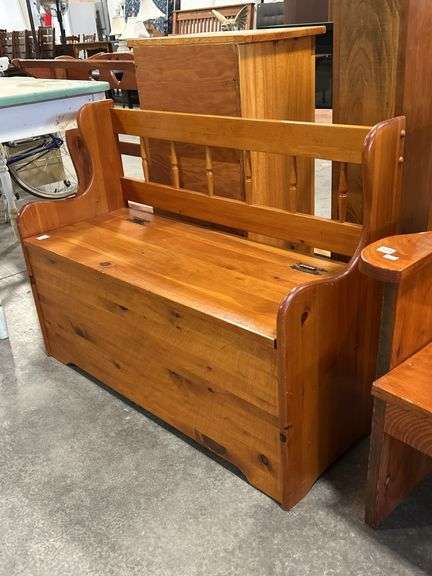 PINE BENCH WITH STORAGE