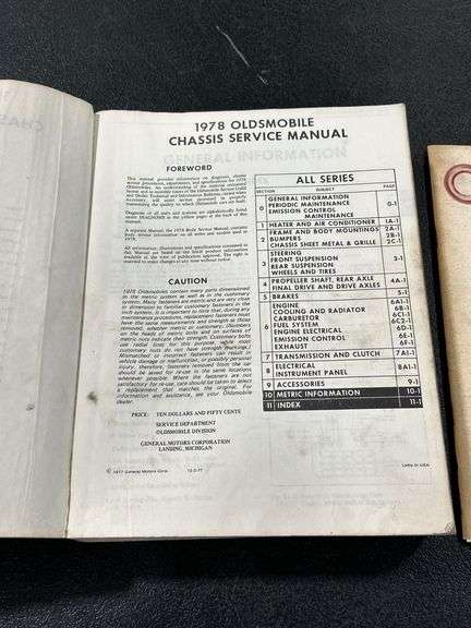 1977 & 1978 OLDSMOBILE SERVICE MANUALS