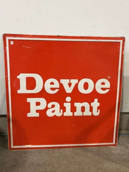 DEVOE PAINT S/S TIN SIGN - 4’x4’
