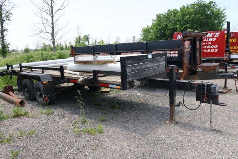1977 HOMEBUILT TANDEM AXLE 20' PIPE TRAILER