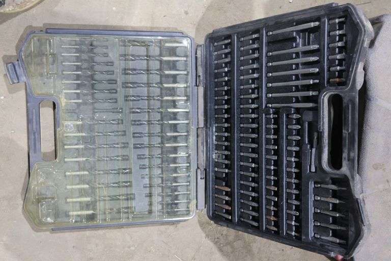 TOOLBOX WITH CONTENTS, BIT & HOLE SET