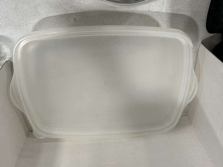 SERVINGS TRAYS. CANDLE HOLDER & PLASTIC FOOD STORAGE
