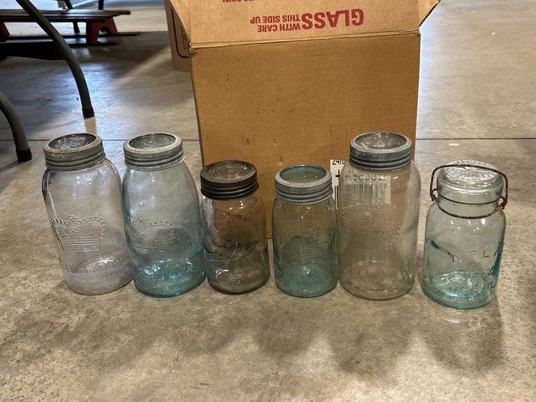 2 BOXES OF ASSORTED FRUIT JARS