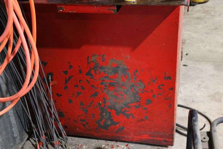 RED METAL OIL TANK