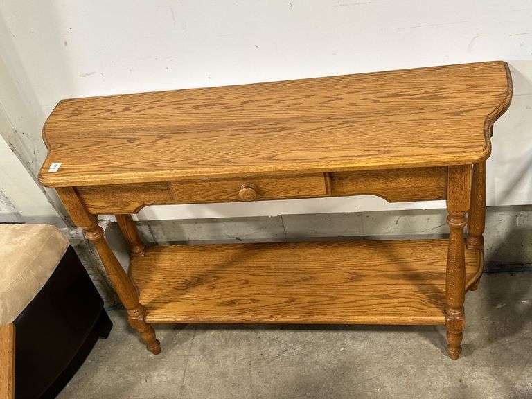 OAK HALL TABLE WITH DRAWER - 6"X14"X30"