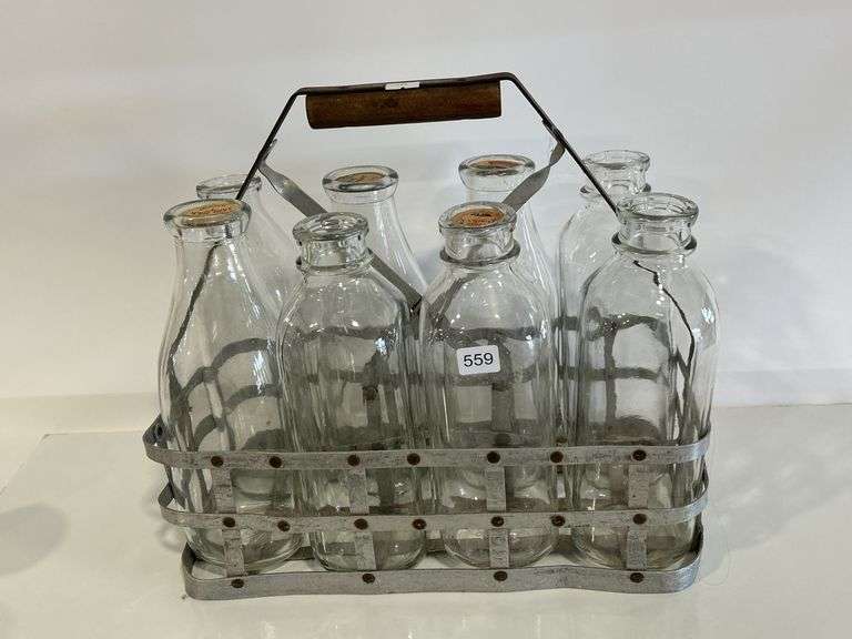 8 QUART MILK BOTTLES WITH CARRIER