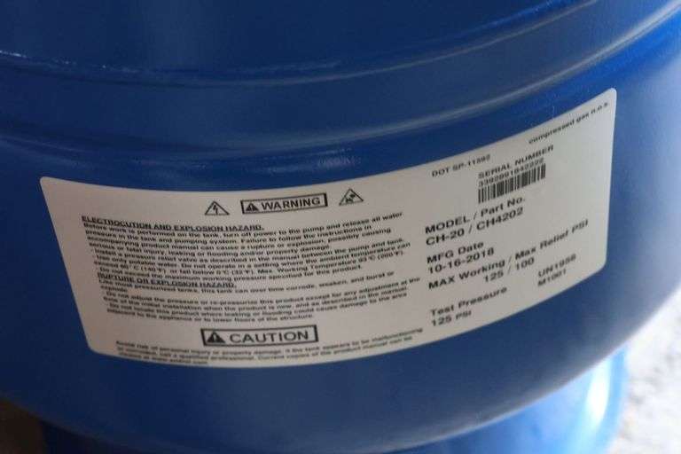 4 PRESSURE TANKS - 20 GAL.