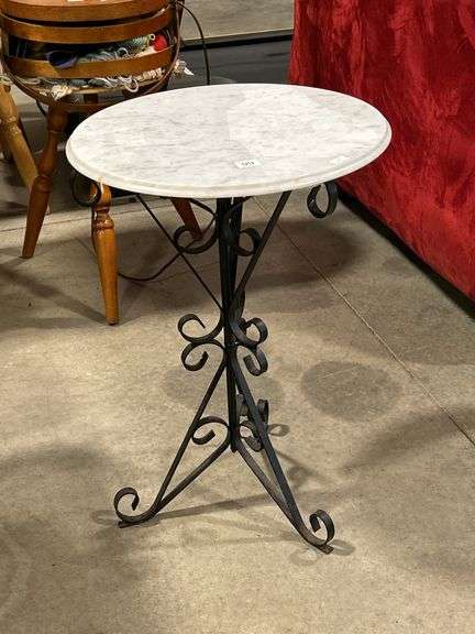 MARBLE TOP PLANT STAND - 15"X22"