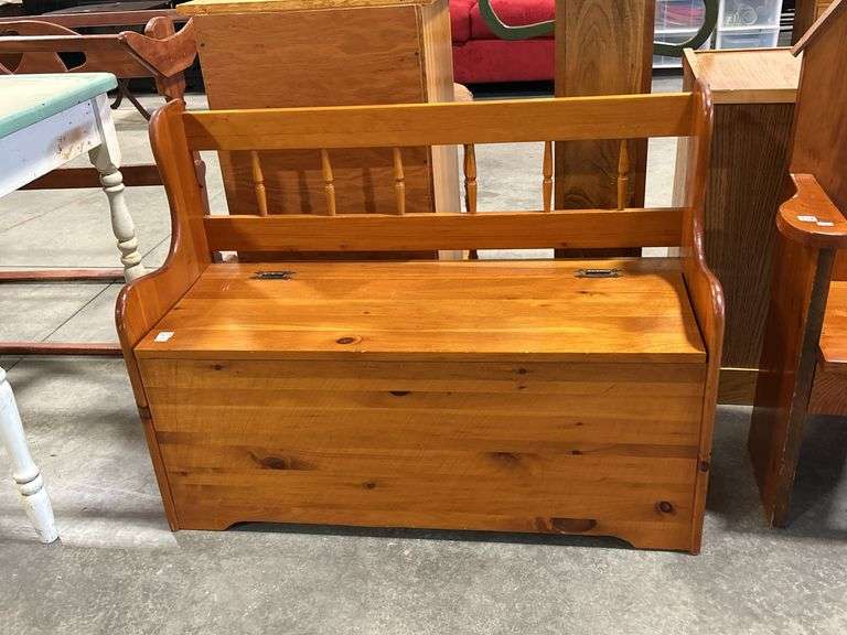 PINE BENCH WITH STORAGE