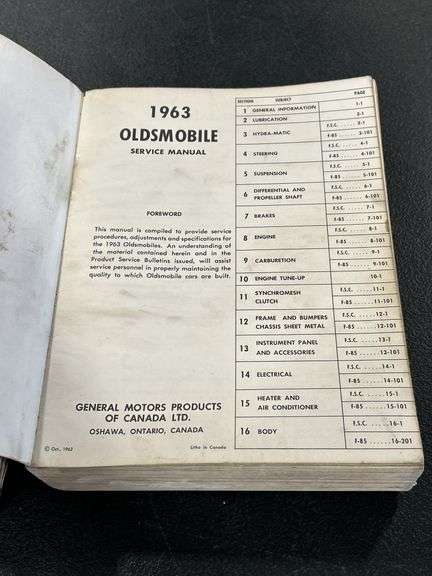 1962 & 1963 OLDSMOBILE SERVICE MANUALS