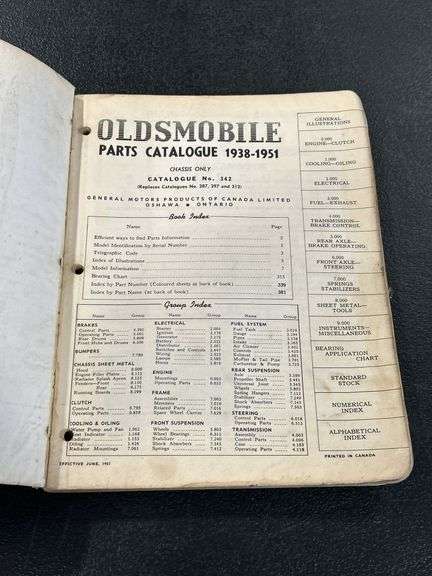 1938-51 OLDSMOBILE PARTS CATALOGUE
