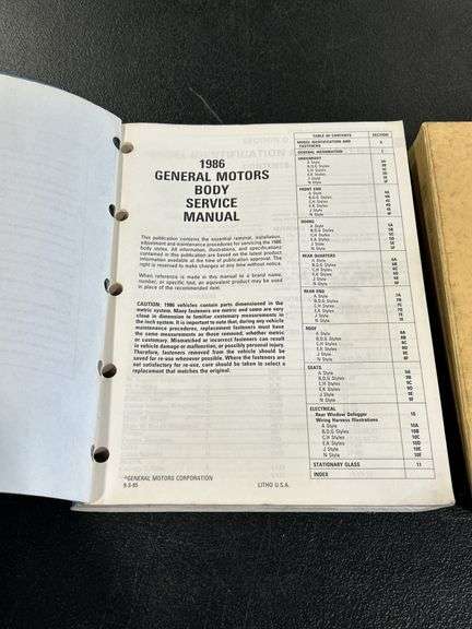1986 & 1987 GM BODY SERVICE MANUALS