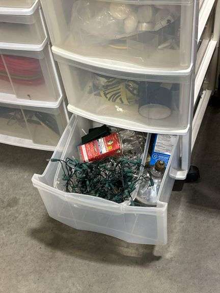 TWO ROLLING DRAWER CARTS WITH CONTENTS