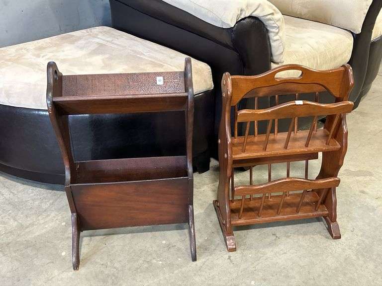 TWO MAGAZINE RACKS - 16"X12"X26"