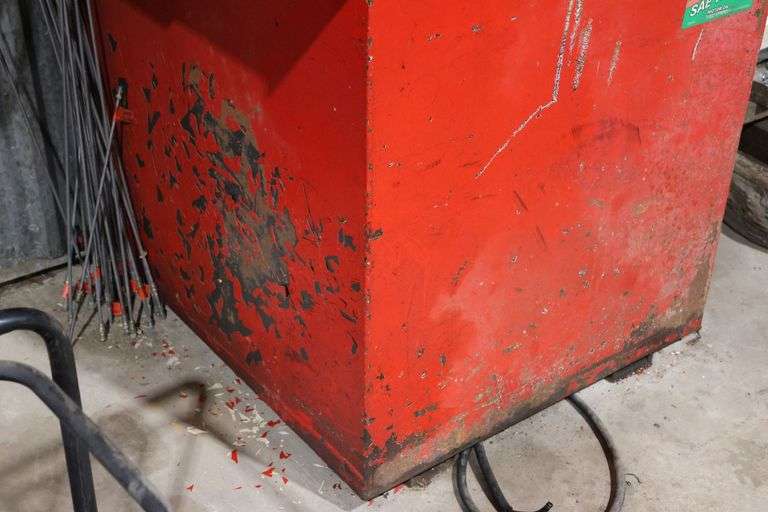 RED METAL OIL TANK