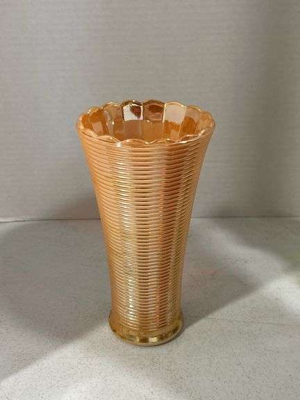 CUT GLASS CRANBERRY VASE, CRUET & MILK GLASS VASE