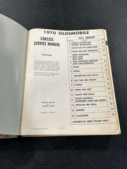 1969 & 1970 OLDSMOBILE CHASSIS SERVICE MANUALS