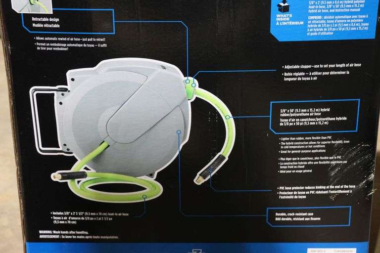 MAXIMUM AUTOMATIC AIR HOSE REEL WITH HYBRID HOSE