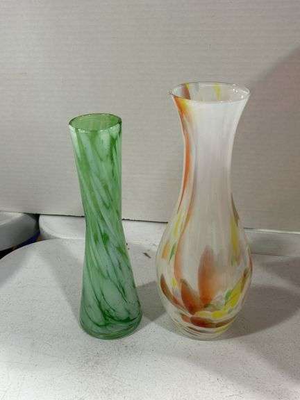 3 ART GLASS VASES