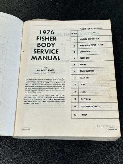 2 - 1976 & 1 - 1977 CHEVROLET FISHER BODY SERVICE MANUALS