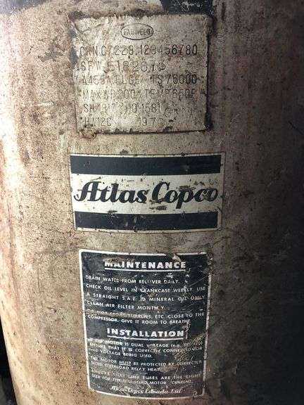 ATLAS COPCO UPRIGHT AIR COMPRESSOR