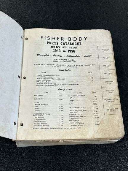 1942-56 GENERAL MOTORS FISHER BODY MASTER CATALOGUE