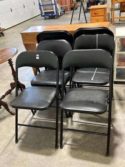 EIGHT FOLDING CHAIRS