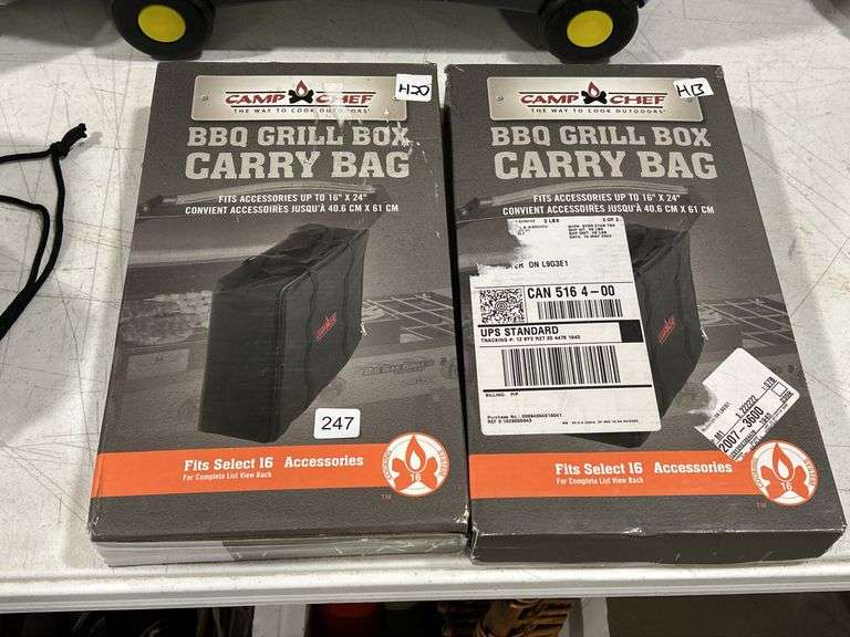 2 CAMP CHEF BBQ GRILL BOX CARRY BAGS