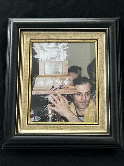 FRAMED SIGNED GUY LA FLEUR CONNSMYTHE TROPHY PHOTO PRINT - 14"X16" WITH COA
