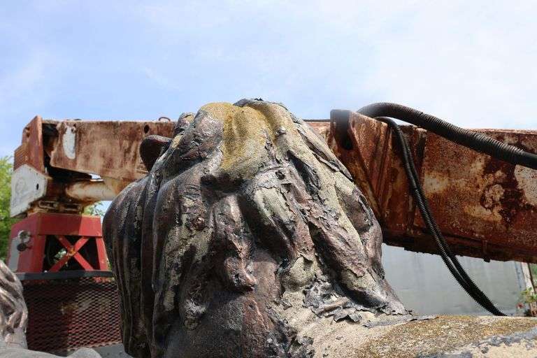 2 - 65" LONG CONCRETE LIONS