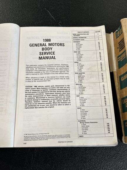 1988 & 1989 GM SERVICE MANUALS