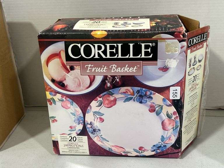 BOX OF CORELLE "FRUIT BASKET" DISHES
