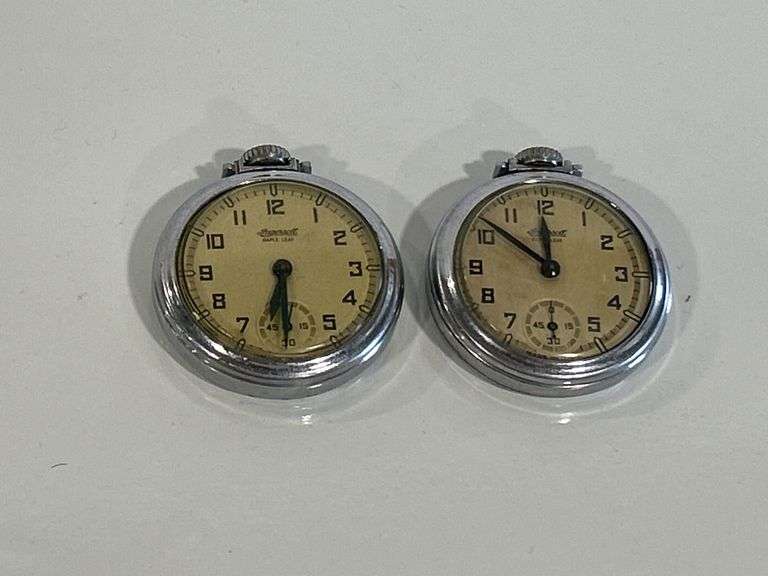 2 INGERSOLL MAPLE LEAF POCKET WATCHES - NOT WORKING
