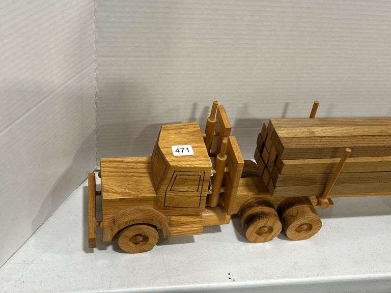 WOODEN LOGGING TRUCK MODEL - 26"
