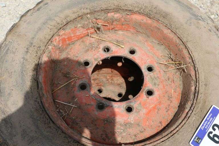 PAIR OF 8 BOLT SKID STEER TIRES & RIMS