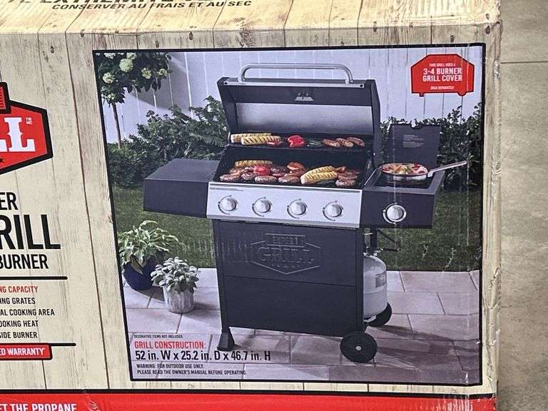 NEW EXPERT GRILL 4 BURNER GAS BBQ WITH SIDE BURNER