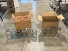 2 BOXES OF ASSORTED FRUIT JARS