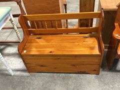 PINE BENCH WITH STORAGE