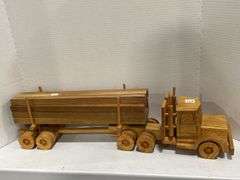 WOODEN LOGGING TRUCK MODEL - 26"