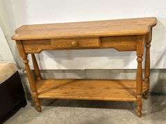 OAK HALL TABLE WITH DRAWER - 6"X14"X30"