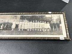 FRAMED PANORAMIC 1921 SCHOOL PHOTOGRAPH - 37" X 9"
