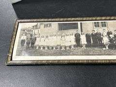FRAMED PANORAMIC 1921 SCHOOL PHOTOGRAPH - 37" X 9"