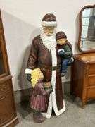 LARGE CERAMIC SANTA WITH CHILDREN FIGURINE - HEIGHT 59"