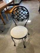 GLASS TOP CAST TABLE WITH FOUR CHAIRS - 60"X40"X28"