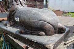 2 - 65" LONG CONCRETE LIONS