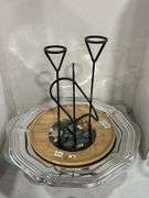 SERVINGS TRAYS. CANDLE HOLDER & PLASTIC FOOD STORAGE
