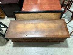 UPHOLSTERED CHEST ON WHEELS - 48"X17"X16"
